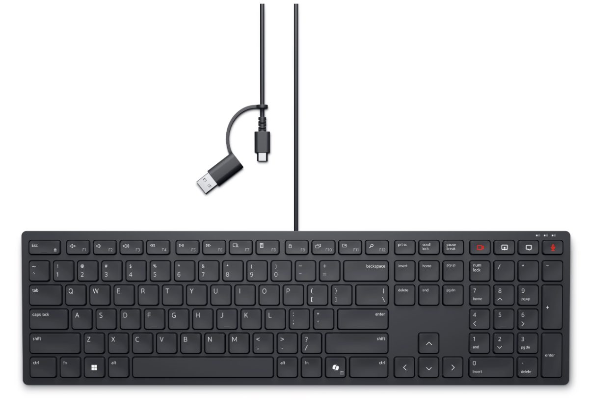 KB525C, Keyboard, Wired, Russian, Black