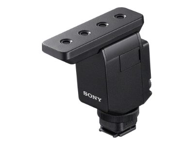 Compact Camera-Mount Digital Shotgun Microphone, ECM-B10, Three pickup modes: Multidirectional, unidirectional and circular; Simple switching; Digital signal processing; Highly effective noise reduction filter; Digital audio transmission