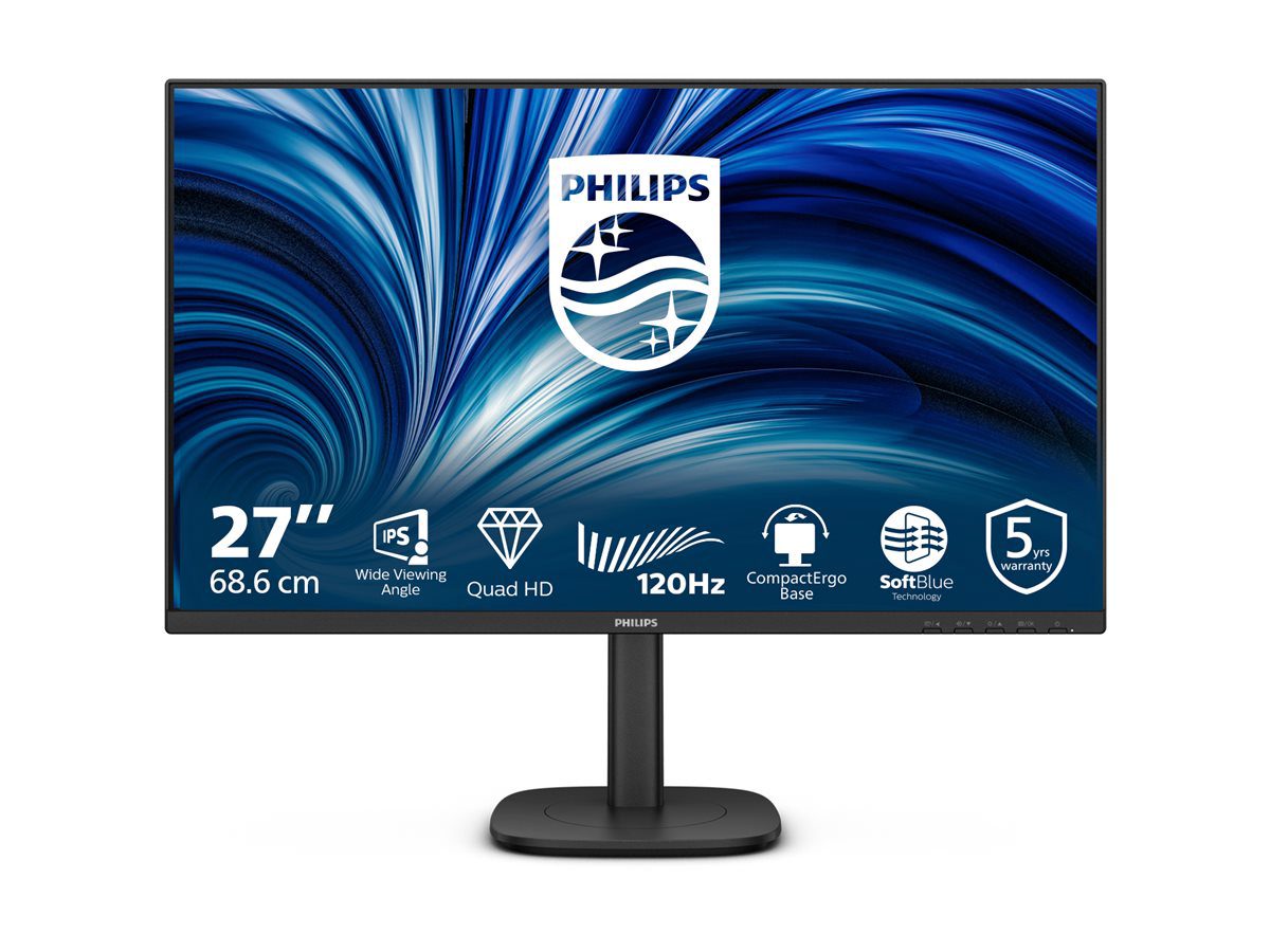 27B2N3500J/00, 27 ", IPS, QHD, 16:9, 120 Hz, 4 ms, 2560 x 1440 pixels, 350 cd/m², HDMI ports quantity 2, Black