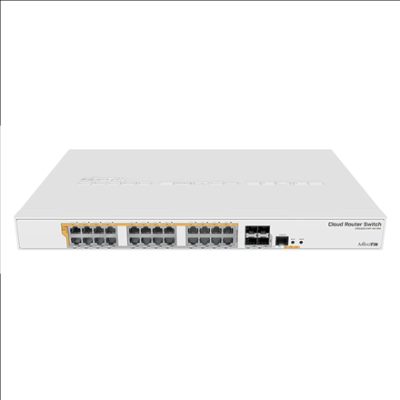 CRS328-24P-4S+RM Gigabit Ethernet POE/POE+ router/switch, Managed L3, Rackmountable, Gigabit Ethernet (copper) ports quantity 24x 1GbE, SFP+ ports quantity 4x SFP+, PoE/Poe+ ports quantity 24, Power supply type Single, 12 month(s)