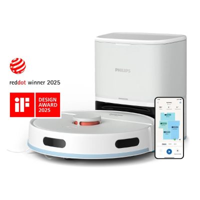 PHILIPS HomeRun 2000. sērijas Putekļsūcējs robots ar mazgāšanas funkciju, balts