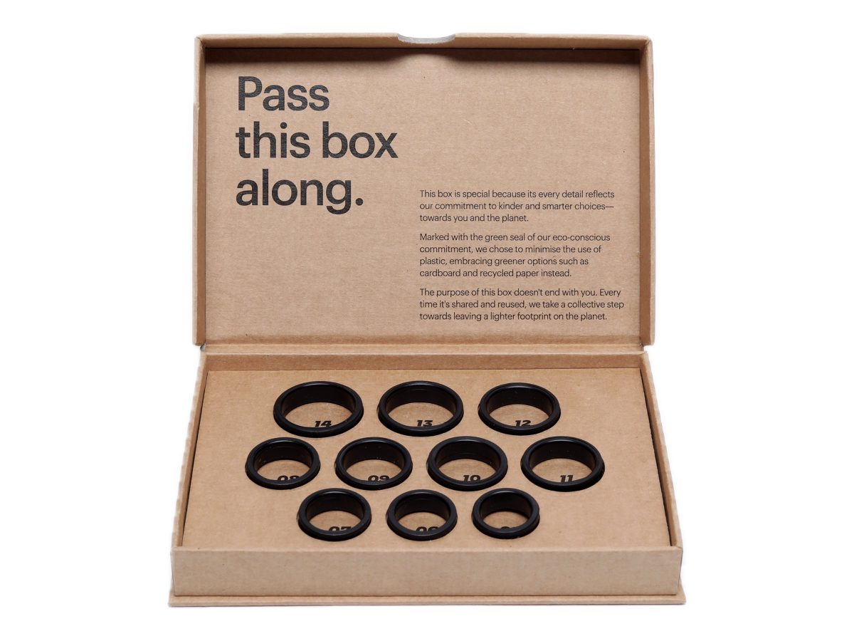 Ultrahuman Smart ring try-on sizing kit, UH-RA-SSK, Black