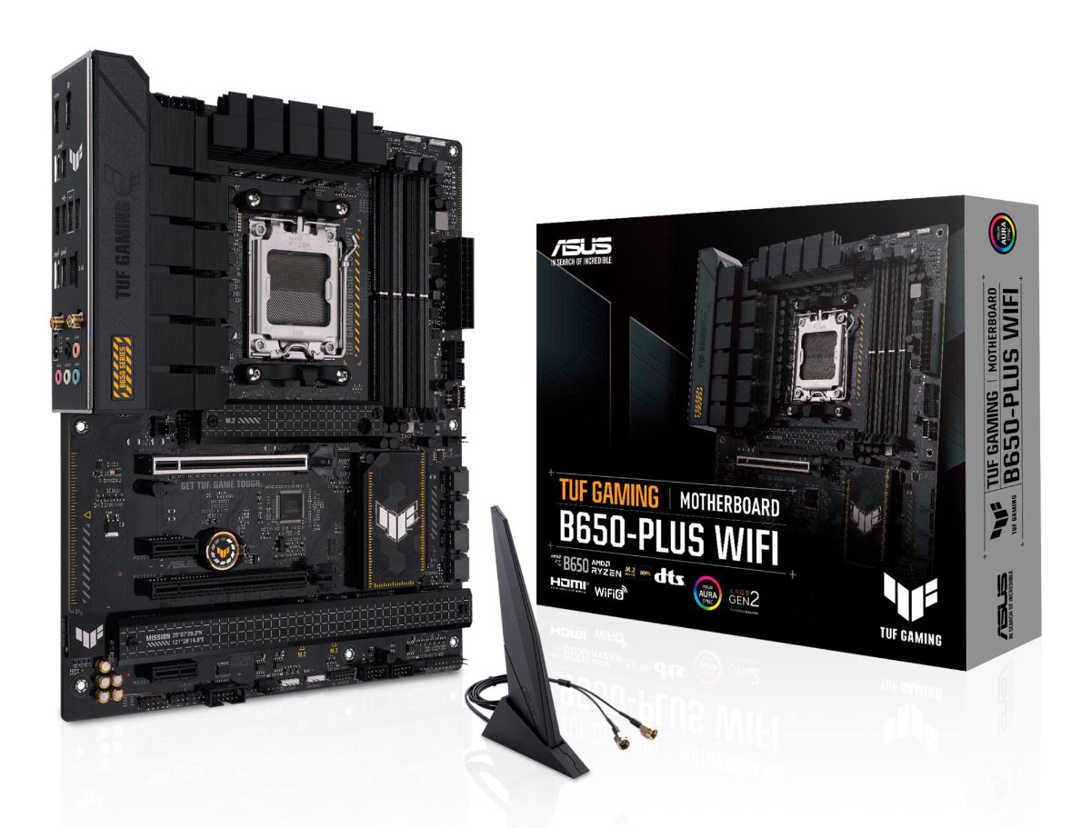 TUF GAMING B650-PLUS WIFI, Processor family AMD, Processor socket  AM5, DDR5 DIMM, Memory slots 4, Supported hard disk drive interfaces 	SATA, M.2, Number of SATA connectors 4, Chipset  AMD B650, ATX