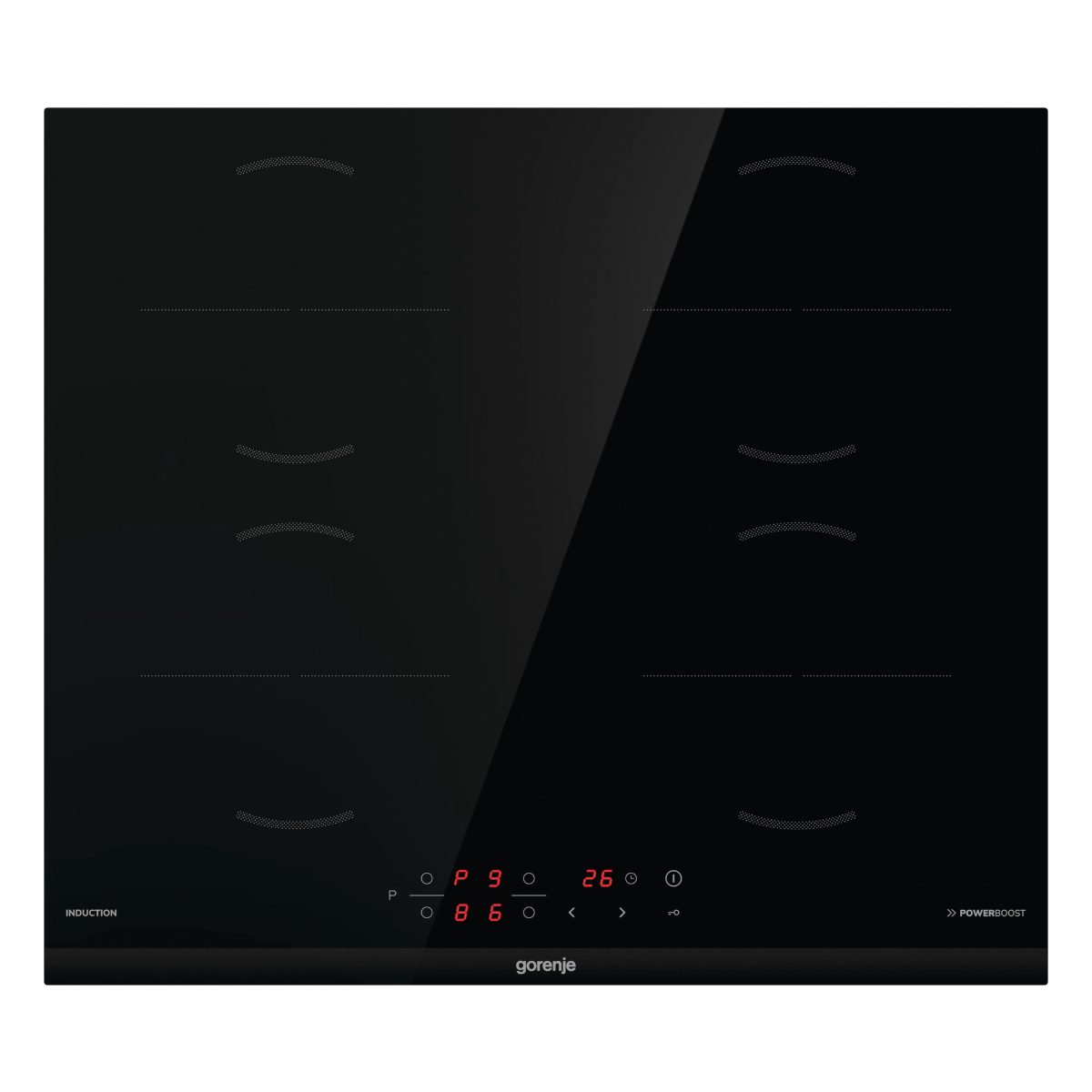 Gorenje Hob, GI6401BCE, Induction, Number of burners/cooking zones 4, Touch control, Timer, Black