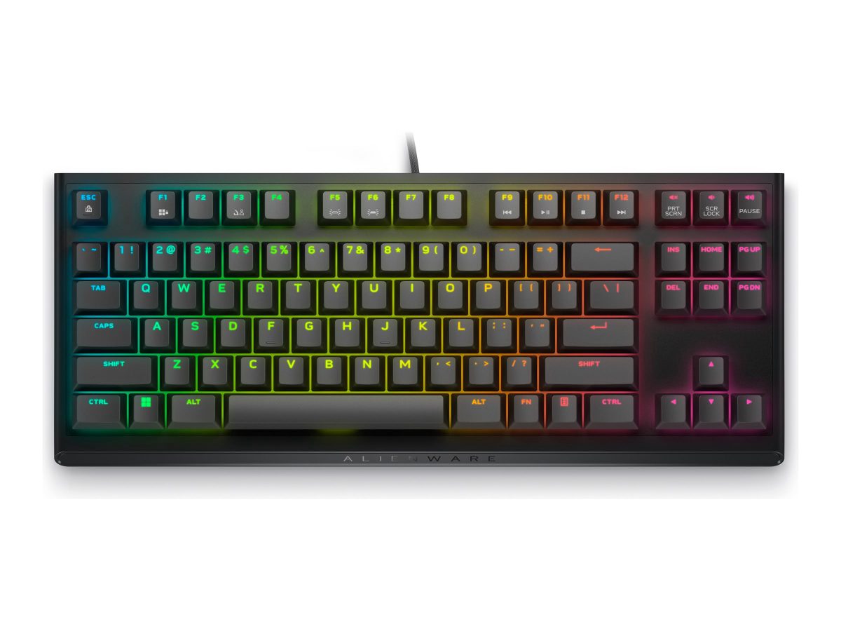 Dell Alienware Tenkeyless AW420K, Gaming Keyboard, Wired, EN, CHERRY MX Red, Dark Side of the Moon