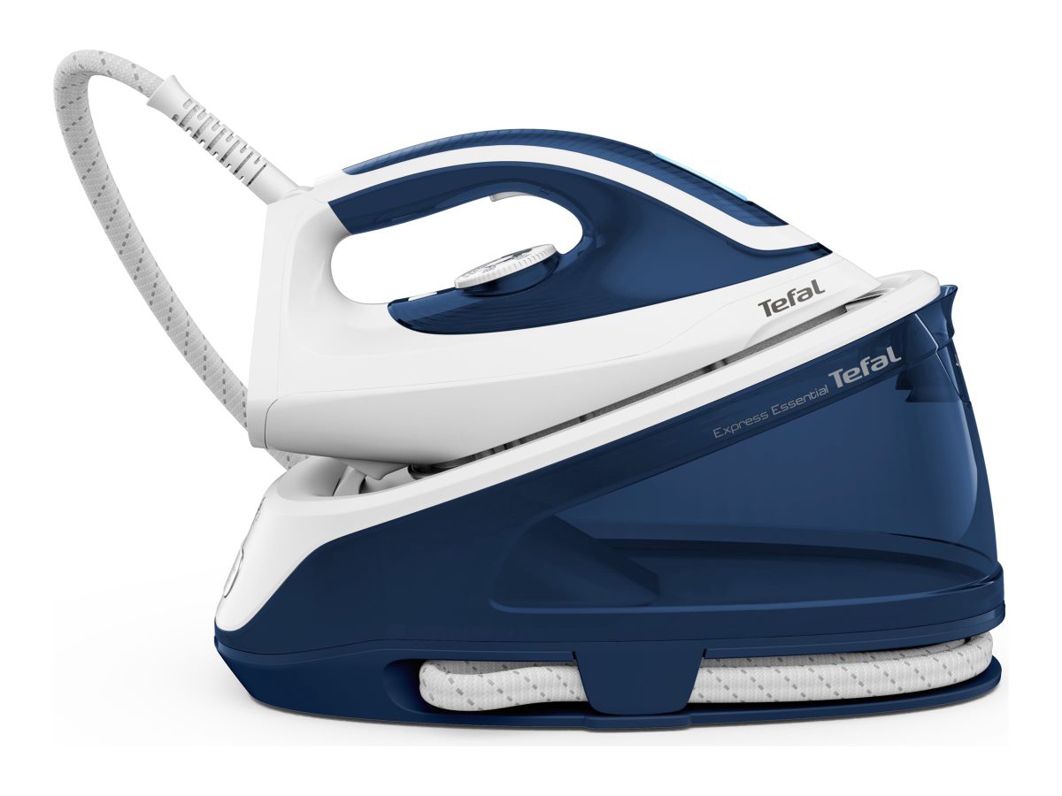 Express Essential Steam Station, SV6116E0, 2200 W, 1.4 L, 5 to 6 bar, Auto power off, Vertical steam function, Calc-clean function, White/ Blue