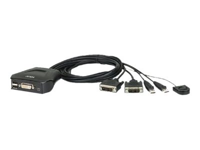 Aten 2-Port USB DVI Cable KVM Switch with Remote Port Selector, Aten, Remote Port Selector, 2-Port USB DVI Cable KVM Switch with Remote Port Selector