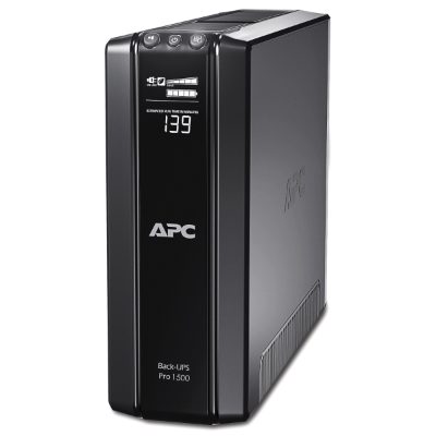 Schneider Electric APC Back-UPS Pro, Tower, 10x IEC C13 outlets, AVR, LCD, user-replaceable battery, BR1500GI, 1500 VA, 865 W, 230 V