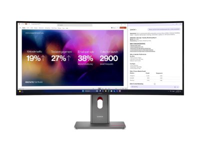 ThinkVision P40WD-40, 39.7 ", IPS, WUHD, 21:9, 120 Hz, 4ms GtG (Extreme mode) / 6ms GtG (Typical mode) ms, 5120 x 2160 pixels, 400 cd/m², HDMI ports quantity 1, Eclipse Black