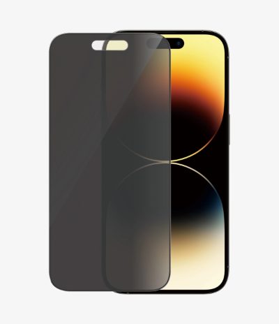 Screen protector, Apple, iPhone 14 Pro, Glass, Black, Ultra-Wide Fit; Easy installation; Privacy Filter; Fingerprint resistant, Privacy