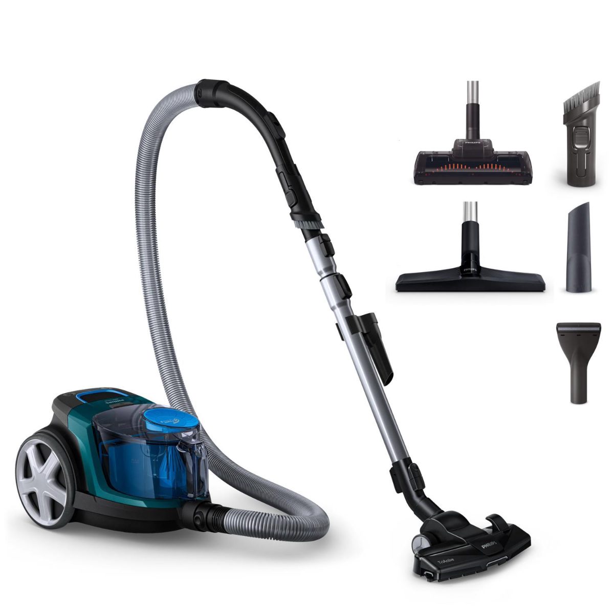 PHILIPS PowerPro Compact bezmaisu putekļsūcējs, 900 W (zils)