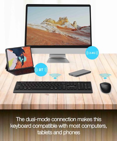 Gembird KBS-WPS-02, Keyboard and Mouse Set, Wireless, US, Bluetooth, Black