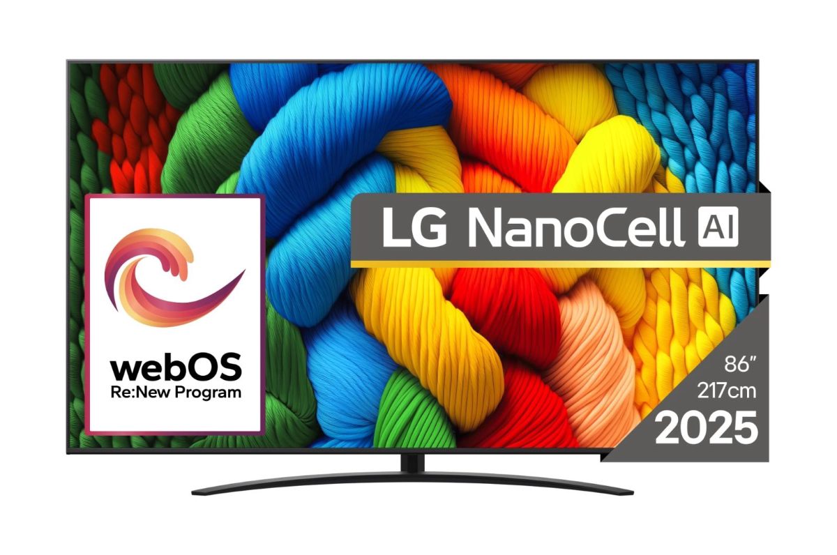 TV Set, LG, 86", 4K/Smart, 3840x2160, Wireless LAN, Bluetooth, webOS, Black, 86NANO81A3A