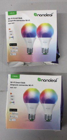 Nanoleaf Essentials Smart A60 Bulb E27 Matter WiFi 9W 900Lm RGBCW 2700-6500K, 2pcs pack, Nanoleaf Essentials Smart A60 Bulb Matter WiFi 900Lm 2700-6500K, 2pcs pack, E27, 9 W, RGBCW