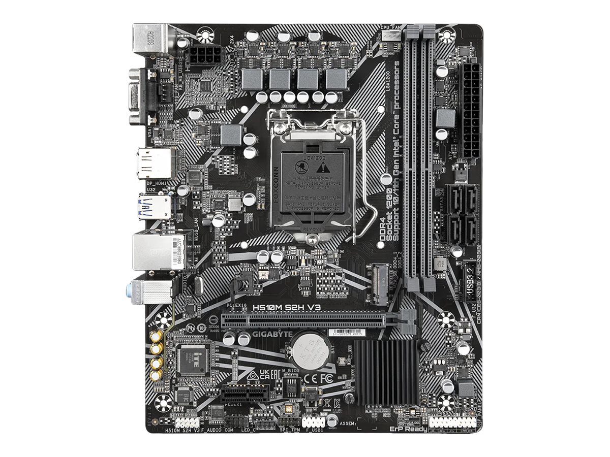 H510M S2H V3 1.0 M/B, Processor family Intel, Processor socket  LGA1200, DDR4 DIMM, Memory slots 2, Supported hard disk drive interfaces 	SATA, M.2, Number of SATA connectors 4, Chipset Intel H470 Express, Micro ATX