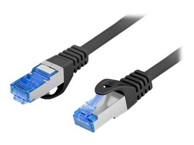 Patch cable - CAT 6a, RJ-45 - male, 1 m, Black, RAL 9004