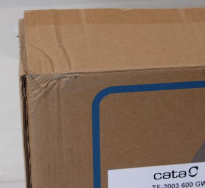 CATA, Hood, TF 2003 600 GWH, Telescopic, Energy efficiency class C, Width 60 cm, 390 m³/h, Mechanical control, LED, White Glass, DAMAGED PACKAGING, DENT ON CORPUS, DAMAGED PAINT, 22 month(s)