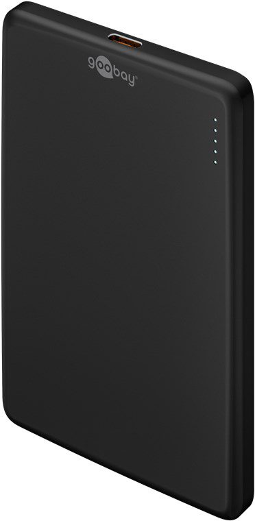 Goobay Magnetic Wireless Power Bank, 70182, 5000 mAh, USB-C, Black