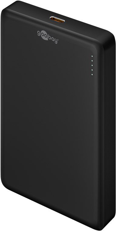 Goobay Magnetic Wireless Power Bank, 70183, 10000 mAh, USB-C, Black