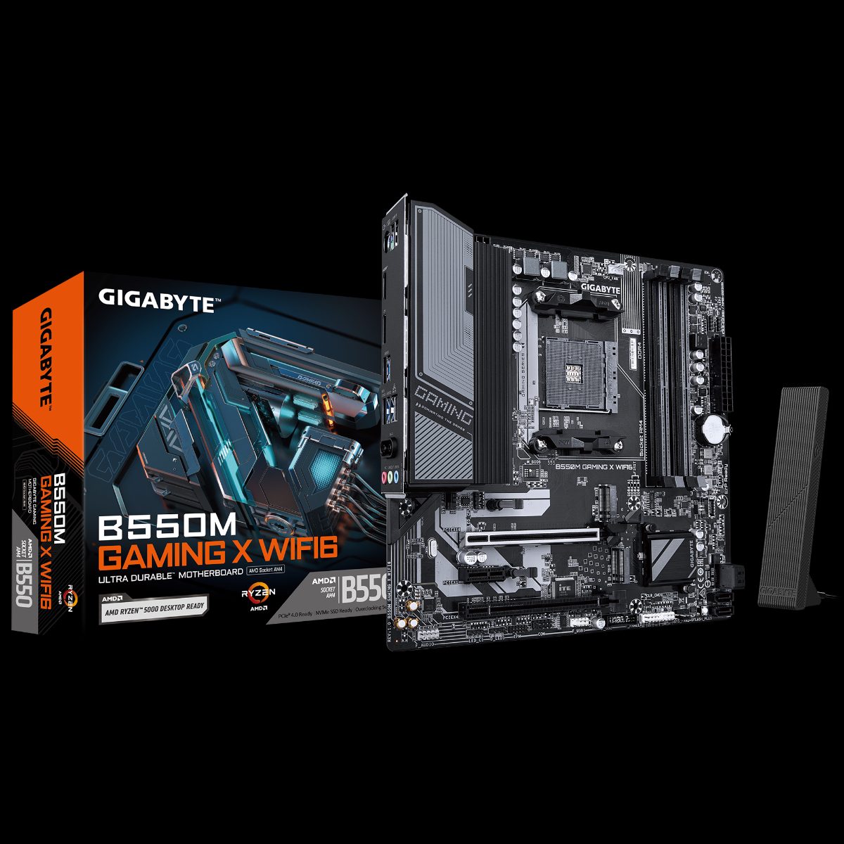 Gigabyte B550M GAMING X WIFI6, Processor family AMD, Processor socket AM4, DDR4 DIMM, Supported hard disk drive interfaces SATA, M.2, Number of SATA connectors 4