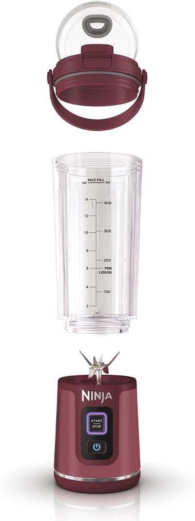 Ninja pārnēsājams bezvadu kokteiļu blenderis, 0.5l, sarkans