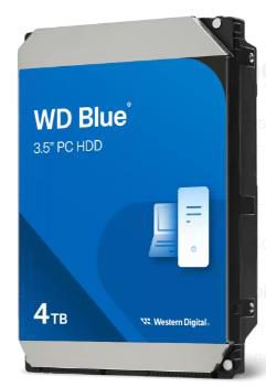 HDD, WESTERN DIGITAL, Blue, 4 TB, Serial ATA III, Buffer 128 MB, 5400 RPM, 3.5 ", WD40EZZX