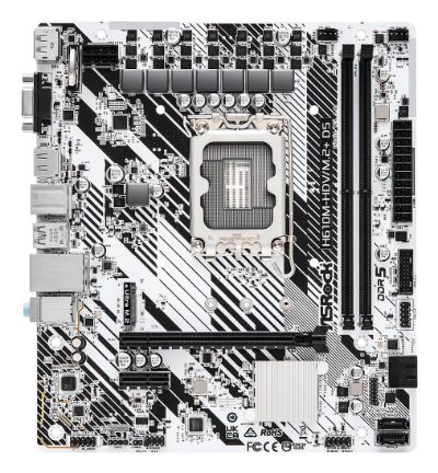 Mainboard, ASROCK, Intel H610, LGA1700, Micro-ATX, Memory DDR5, Memory slots 2, 1xPCI-Express 3.0 1x, 1xPCI-Express 4.0 16x, 1xM.2, 1x15pin D-sub, 1xHDMI, 1xDisplayPort, 1xAudio-In, 1xAudio-Out, 1xMicrophone, 4xUSB 2.0, 1xUSB 3.2, 1xUSB-C, 1xPS/2, 1xRJ45, H610M-HDV/M.2+D5