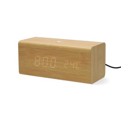 Nedis digitālais radio modinātājs, koka