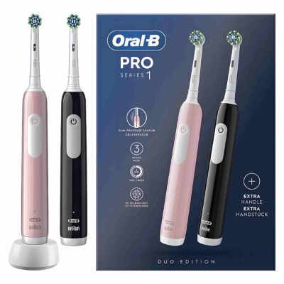 BRAUN Oral-B Pro Series 1 elektriskā zobu birste duo, rozā/melna
