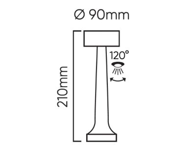 LED line lite galda lampa RIWIA 1W, 120lm, 1800mAh, silver (204478)