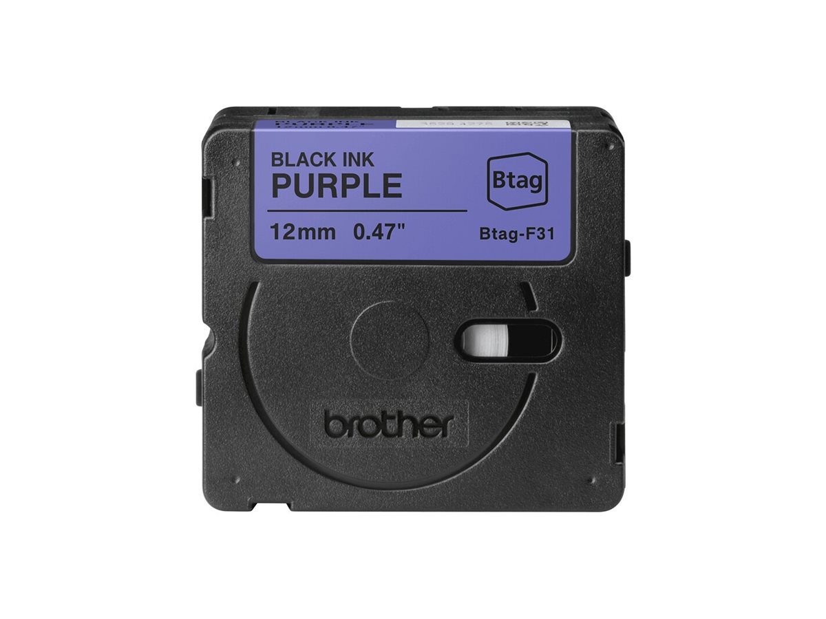 Brother BTAG-F31, Black on Purple, Btag