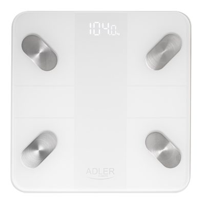 Smart Bathroom Scale, AD 8186w, Maximum weight (capacity) 180 kg, Accuracy 100 g, Body Mass Index (BMI) measuring, White