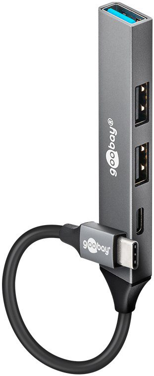Goobay Slim 4-Port USB Hub, USB-C to USB-C/USB-A, 5 Gbit/s, 74459