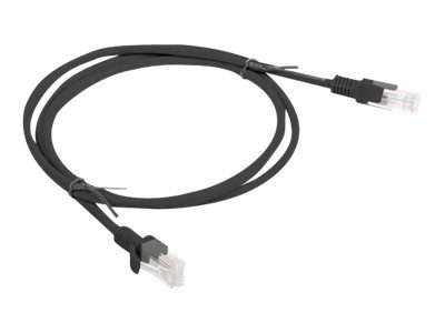 Patch cable - CAT 6, RJ-45 - male, 1 m, Black, RAL 9004