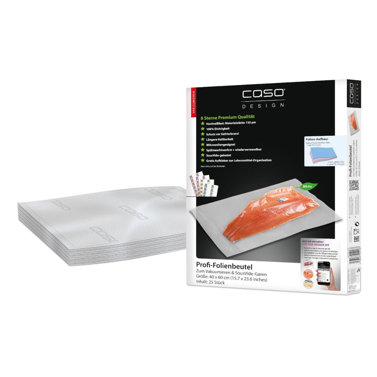 Foil bags, 01218, 25 units, Dimensions (W x L) 40 x 60 cm, Ribbed