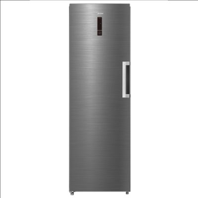 Midea Freezer, MDRU385MTE46, Energy efficiency class E, Upright, Free standing, Height 185 cm, Total net capacity 272 L, No Frost system, Display, Inox