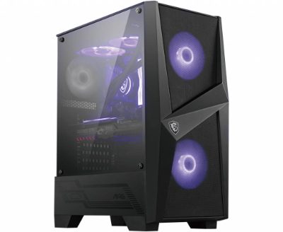 MSI MAG FORGE 100M PC Case, Mid-Tower, USB 3.2, Black, MSI, MAG FORGE 100M, Black, ATX