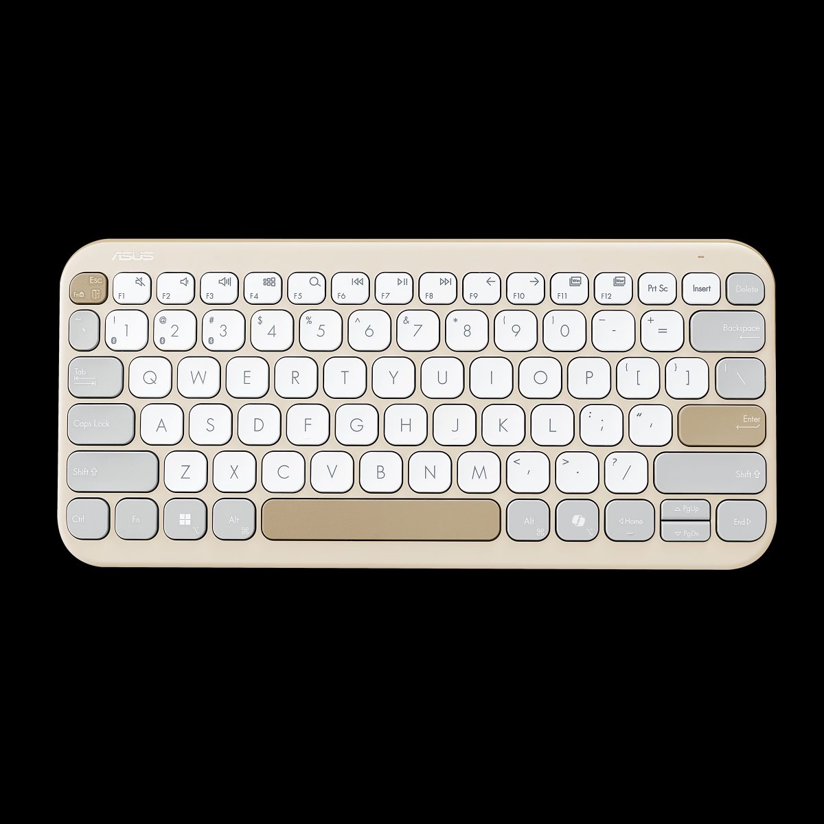 Asus Marshmallow KW100, Keyboard, Wireless, US International, Oat Milk