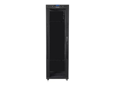 Rack cabinet 19" free-standing 42U/600x800 (flat pack) with glass door, LCD, FF01-6842-12BL, Black
