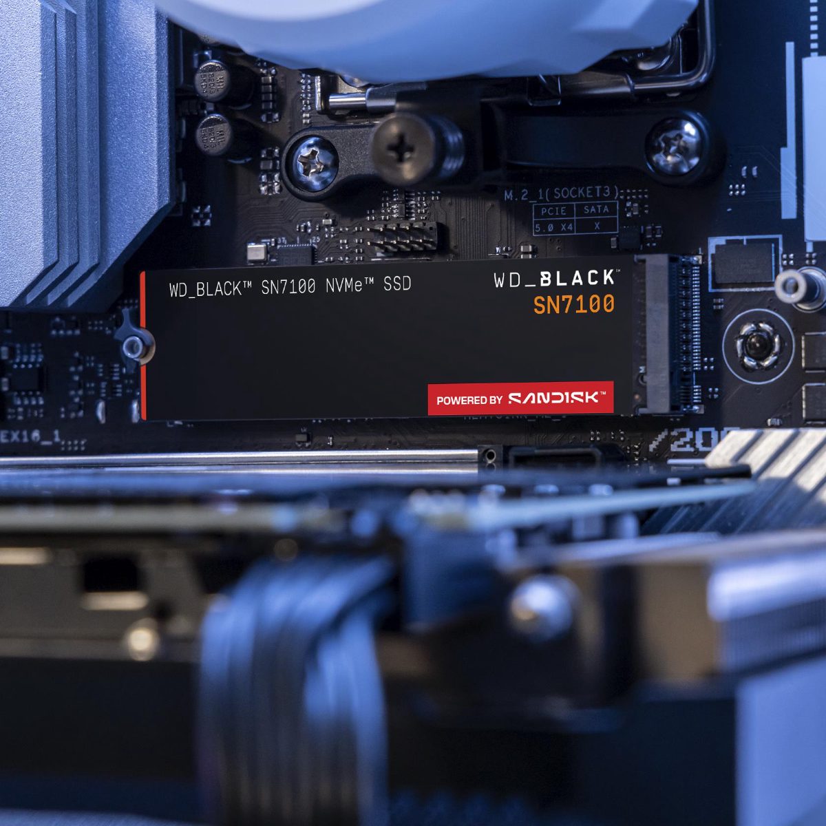 SSD, SANDISK, Read speed 7000 MB/s, Write speed 6700 MB/s, NVMe Yes, PCI Express 4.0, M.2, 4000 GB, POWERED BY SANDISK, Black SN7100, WDS400T4X0E-00CJA0