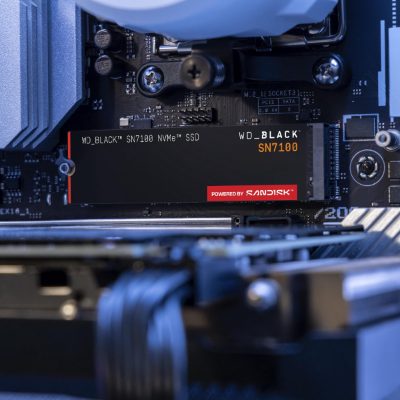 SSD, SANDISK, Read speed 7000 MB/s, Write speed 6700 MB/s, NVMe Yes, PCI Express 4.0, M.2, 4000 GB, POWERED BY SANDISK, Black SN7100, WDS400T4X0E-00CJA0
