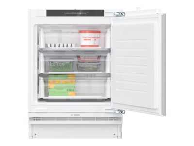 Bosch Freezer, GUN21ADE0, Energy efficiency class E, Upright, Built-in, Height 82 cm, Total net capacity 85 L, No Frost system, White