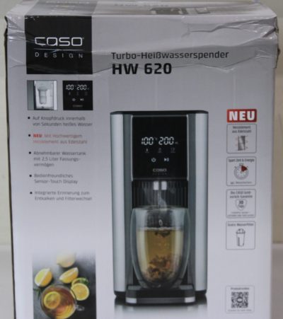Caso Turbo hot water dispenser, HW 620, Water Dispenser, 2600 W, 2.5 L, Plastic/Stainless Steel, Black/Stainless Steel, DAMAGED  PACKAGING