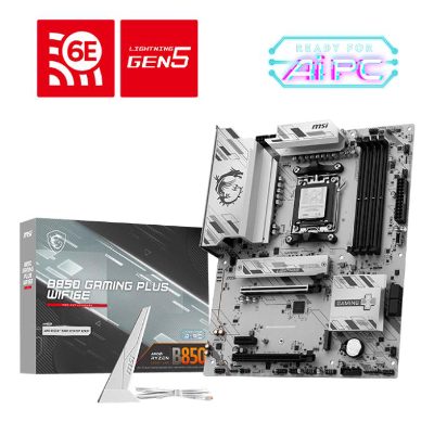 MSI B850 GAMING PLUS WIFI6E, Processor family AMD, Processor socket AM5, DDR5, Supported hard disk drive interfaces SATA, M.2, Number of SATA connectors 4