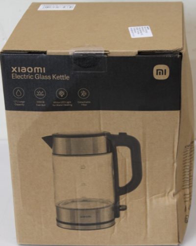 Xiaomi Electric Glass Kettle EU, Xiaomi, Electric Glass Kettle EU, Electric, 2200 W, 1.7 L, Glass, 360° rotational base, Black/Stainless Steel