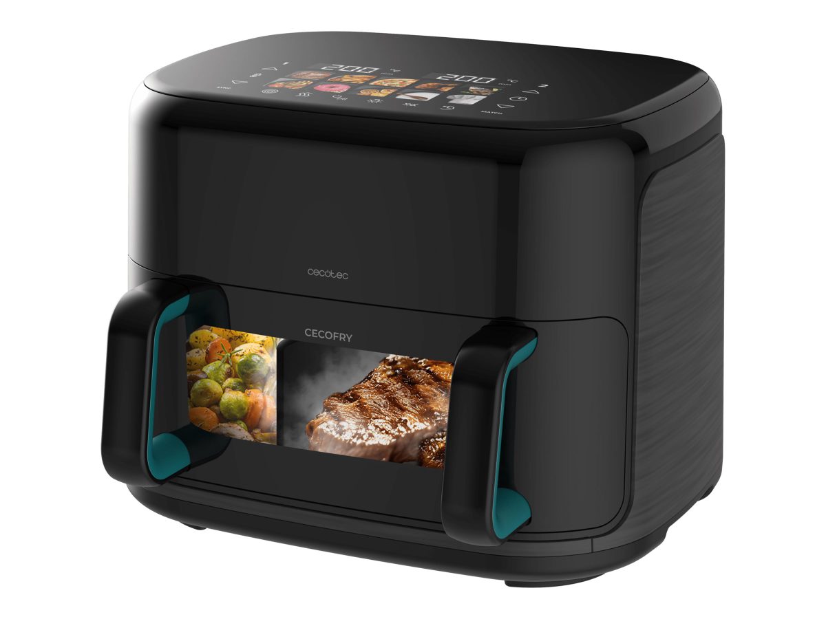 Cecotec Double hot air fryer, Cecofry&Grill Smokin'Prime 11000, Power 2800 W, Capacity 11 L, Black