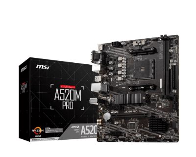 A520M PRO, Processor family AMD, Processor socket AM4, DDR4, Memory slots 2, Chipset AMD A, Micro ATX
