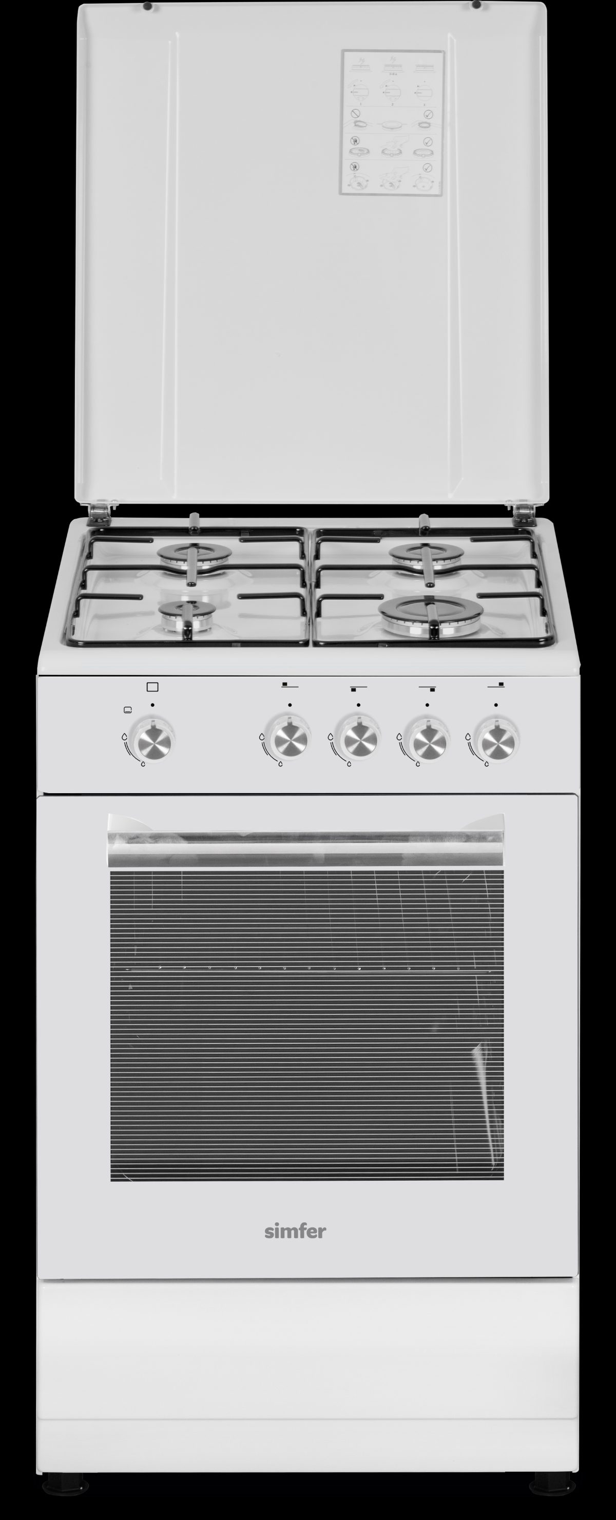 Cooker, 4401SGRBB.1, Hob type Gas, Oven type Gas, White, Width 50 cm, Depth 55 cm, 49 L