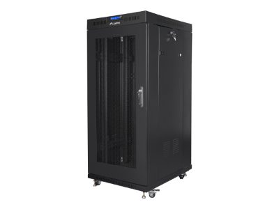 Rack cabinet 19" free-standing 27U/600x800 (flat pack) with mesh door, LCD, FF01-6827-23BL, Black