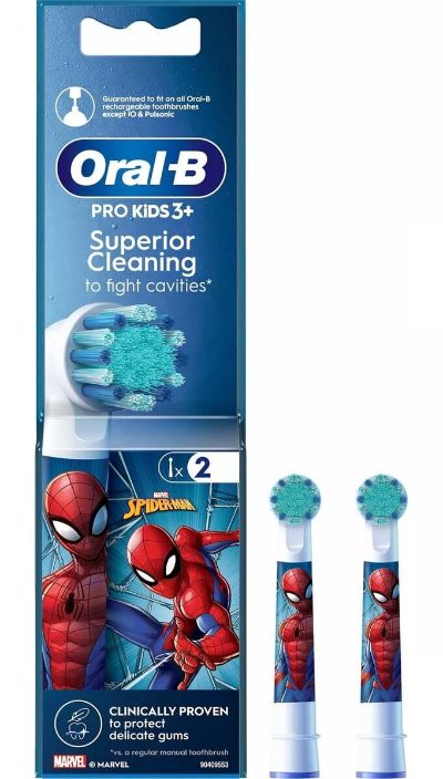 BRAUN el.zobu birstes uzgalis Spidermann 3+ (bērnu), 2 gab.